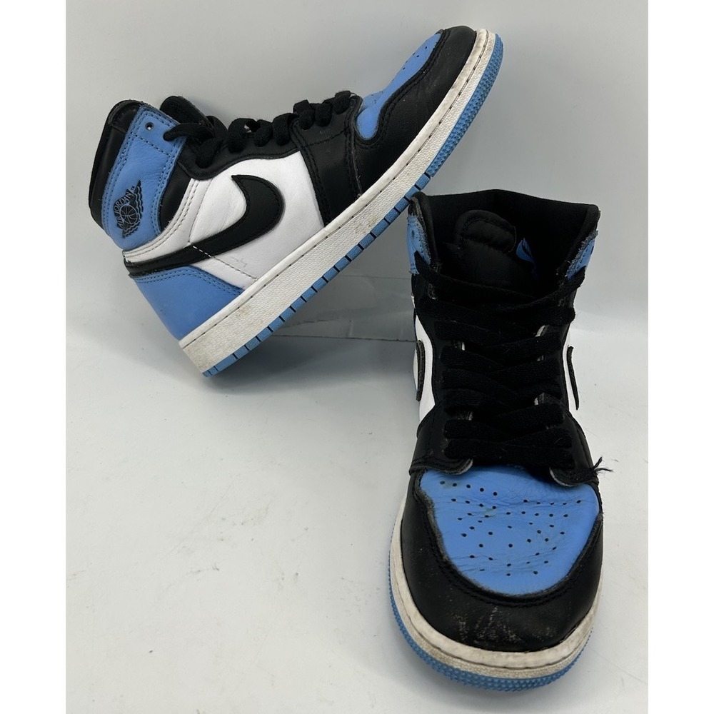 Nike Air Jordan 1 Retro‎ High OG Blue Black UNC Toe Sneakers Youth Size 4.5